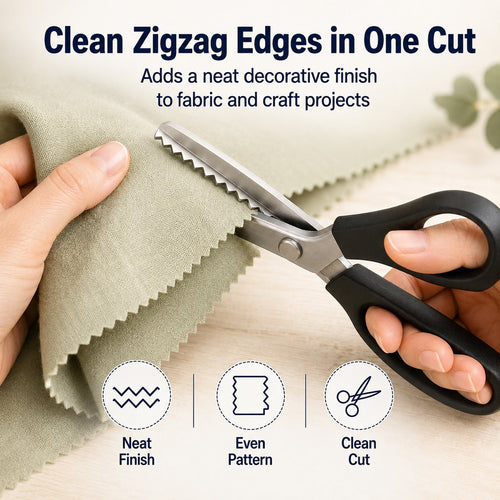 🔥LAST DAY 49% OFF✂️Pinking Shears Zig‑Zag Fabric Scissors 5mm Serrated Stainless Steel