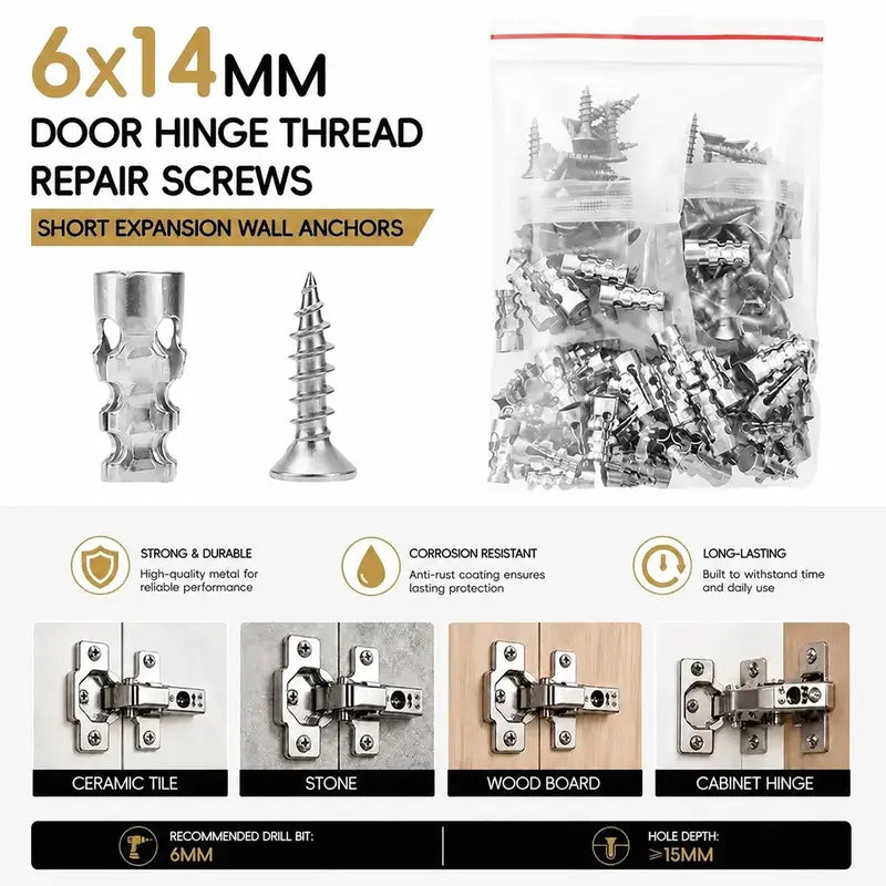 6x14mm Short Expansion Screws Set