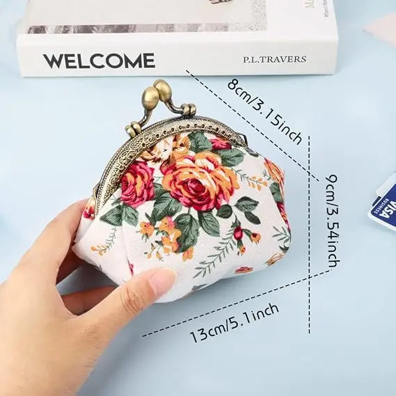 🌸 Cute Vintage Floral Coin Purse for Women 👛