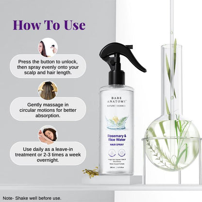 Nature x Science Rosemary Water and Rice Water |100% Natural Extract | Soft & Smooth Hair Non-Greasy & Fast