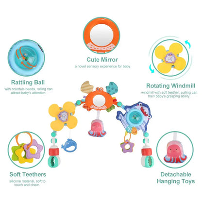 Stroller Hanging Toy – Multifunctional Interactive Sensory Toy for Newborn Early Education and Entertainment (1 Set)
