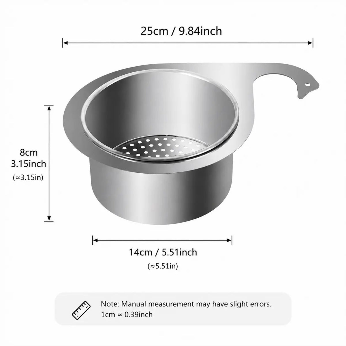 Stainless Steel Sink Strainer Basket | Hanging Drain Filter for Kitchen
