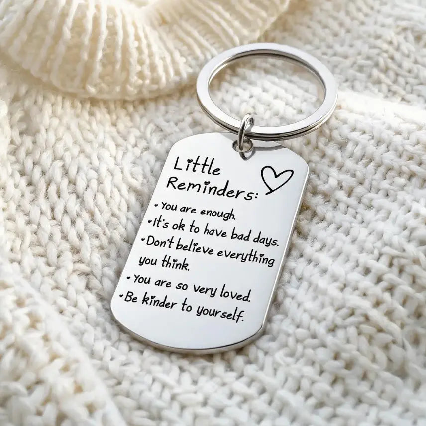 🔑🔑You Are Enough Engraved Keychain – Inspirational Reminder Gift with Gift Box | Meaningful Keepsake for Someone Special