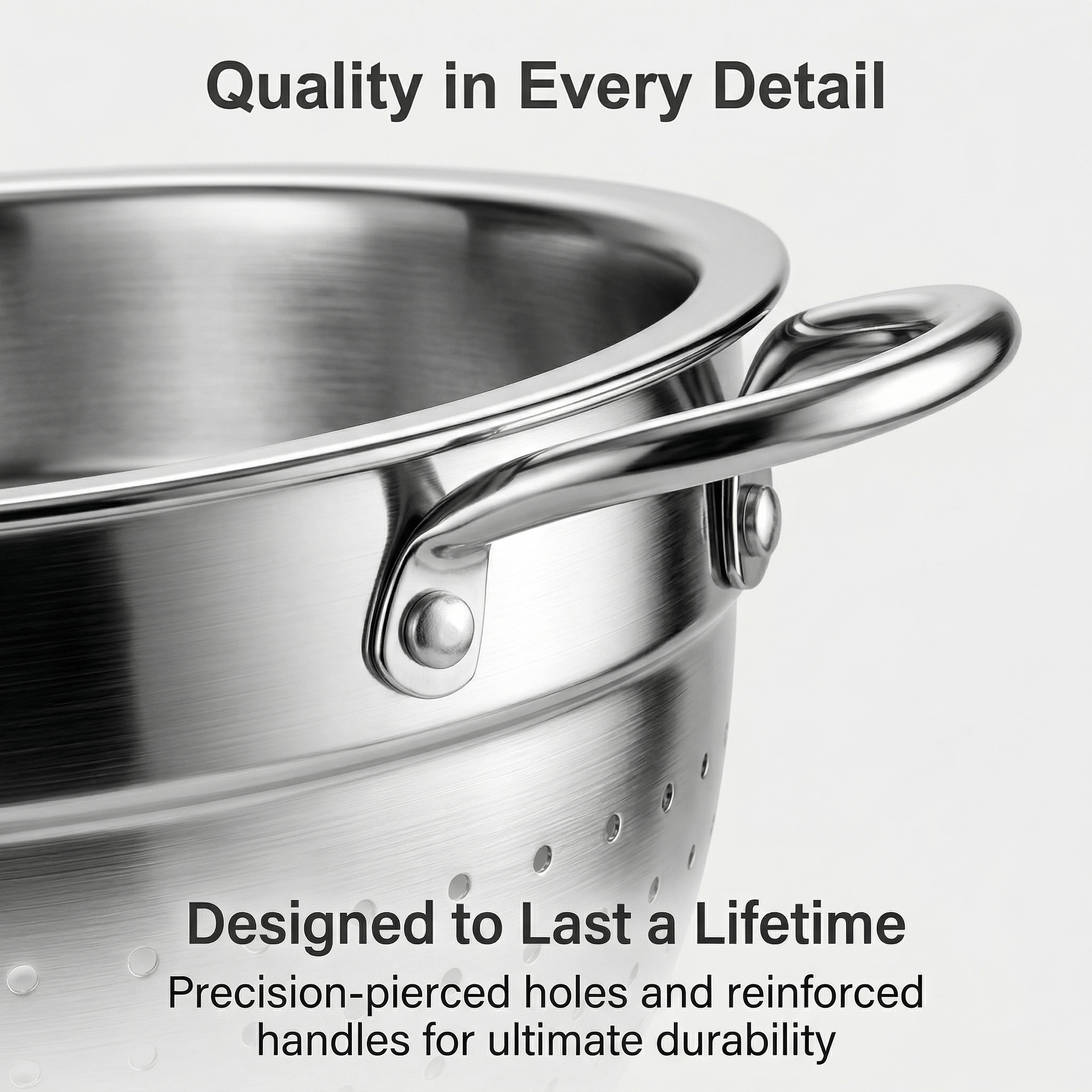 Colander and Strainer Self Drainer Base Plate Stainless Steel for Kitchen