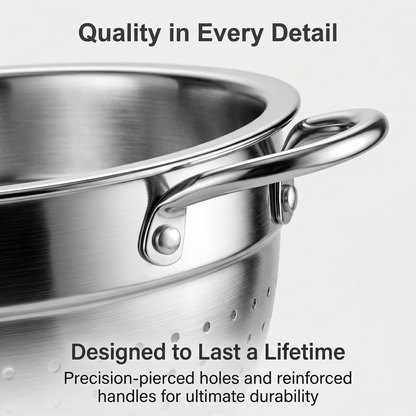 Colander and Strainer Self Drainer Base Plate Stainless Steel for Kitchen