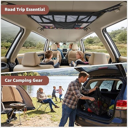 🎁Double-Layer Car Ceiling Cargo Net Storage Organizer