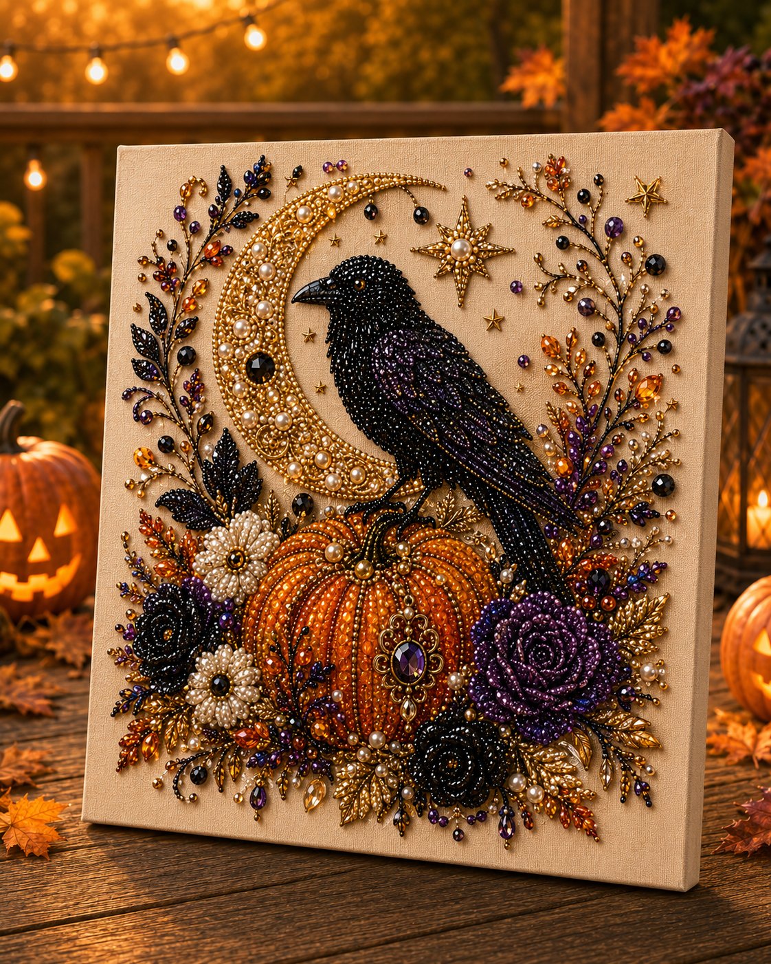 💥 Last Day 57% OFF – 👻✨ Halloween Pearl Art DIY Kit – Turn Tiny Pearls into Spooky-Cute Magic