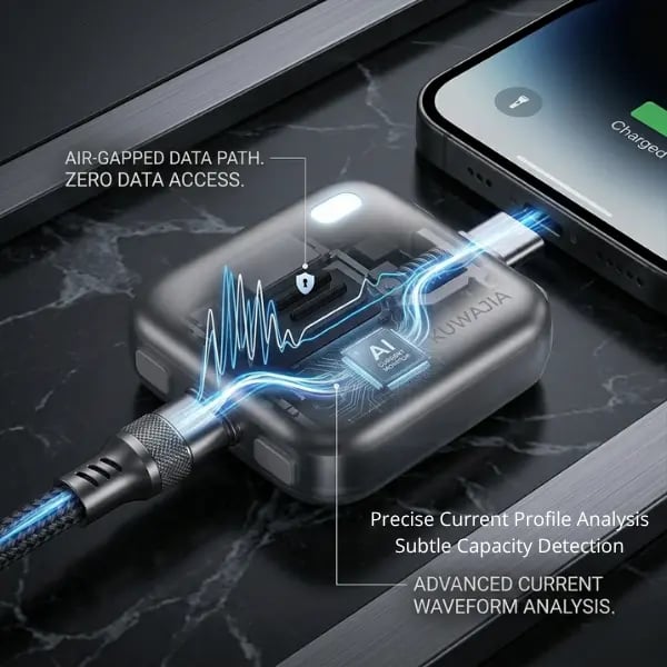 140W Physical-Disconnect Battery Guard, auto&self eject charger,Smart Auto-Stop Charging Accessory for Mobile Smartphones & Handheld Devices