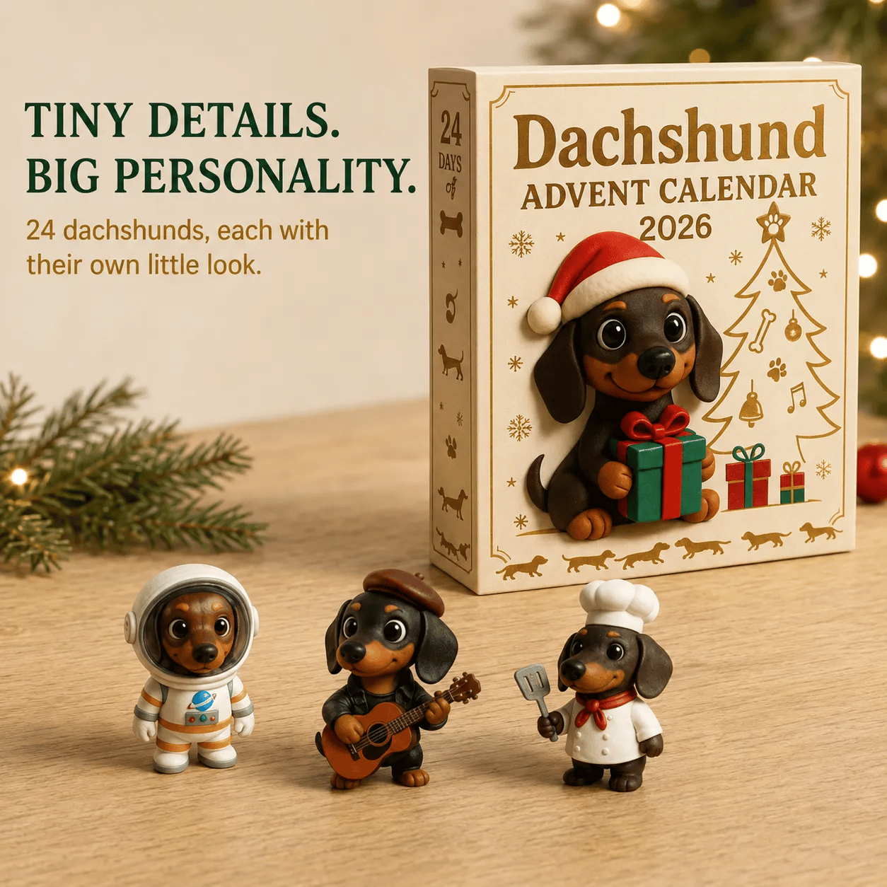 🔥🎁2026 Dachshund Advent Calendar Blind Box - 3D Models💕🐶