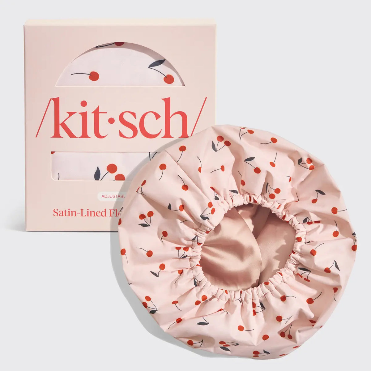 Adjustable Extra-Roomy Satin Shower Cap for All Hair Types