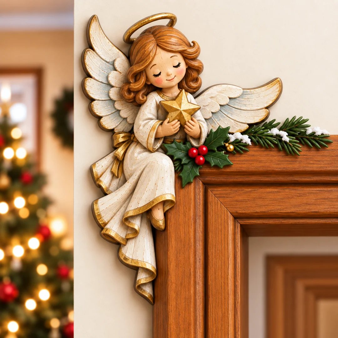 💯Christmas Peekaboo Door Frame Corner Decor丨Size: 20 cm