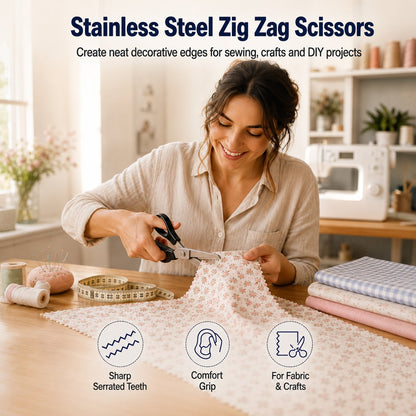 🔥LAST DAY 49% OFF✂️Pinking Shears Zig‑Zag Fabric Scissors 5mm Serrated Stainless Steel