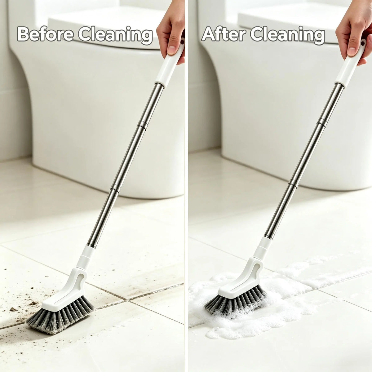 2-Pack Telescopic Crevice Cleaning Brush – Adjustable Stainless Steel Long Handle