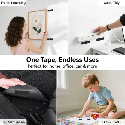 💪 Heavy-Duty Reusable Hook & Loop Strips – Water-Resistant Self-Adhesive Double-Sided Fasteners | Strong, Secure & Easy to Use
