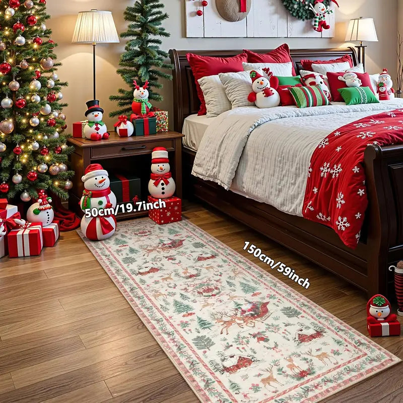 🎄✨ Christmas Runner Rug – Soft, Non-Slip & Washable Holiday Decor 🎁
