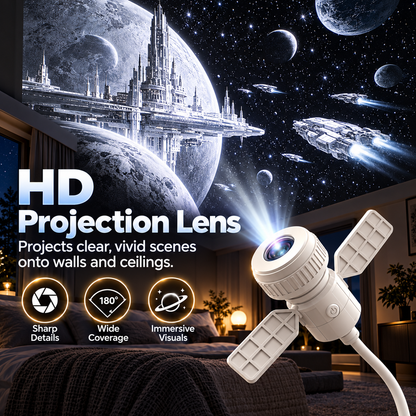 7-Pattern Star Projector Night Light – USB Galaxy Ceiling Lamp for Bedroom