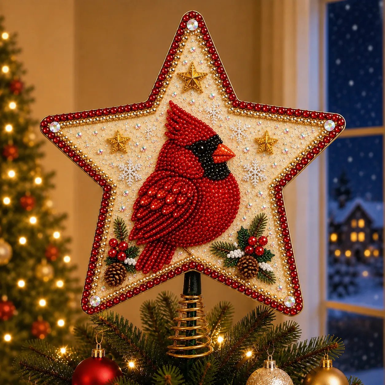 🎄⭐ Pearl Diamond Art Christmas Tree Topper Kit