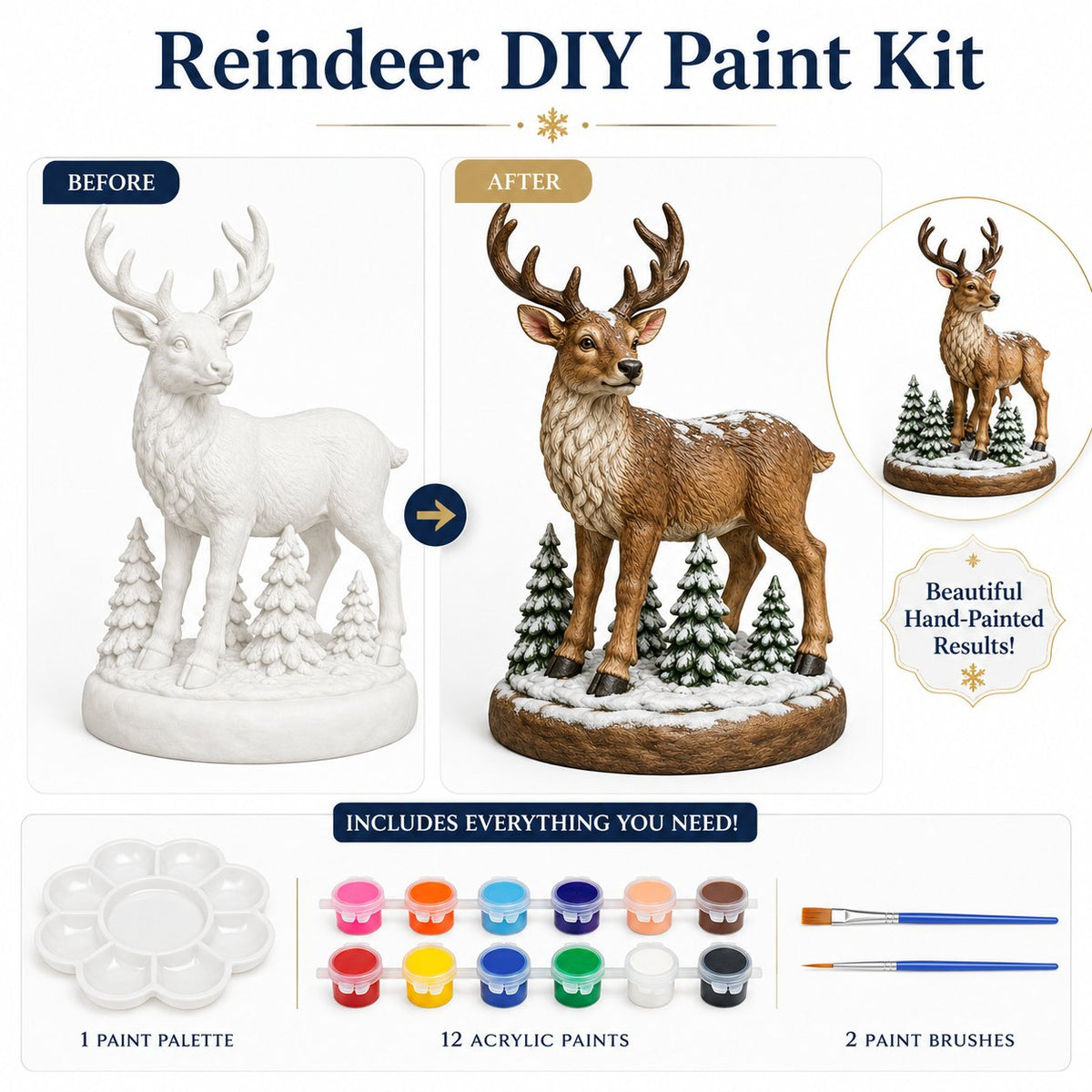 • 🎨 Beginner-Friendly DIY Christmas Figurine Painting Kit | Create Your Own Festive Holiday Decorations 🎄💕