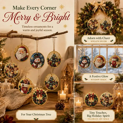 🔥🎁6Pcs/12Pcs Christmas DIY Diamond Painting Ornaments Kit, Xmas Tree Hanging Pendant🎄