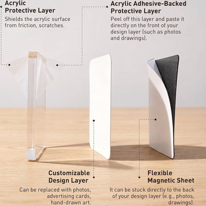 Clear Acrylic Magnetic Fridge Photo Frames