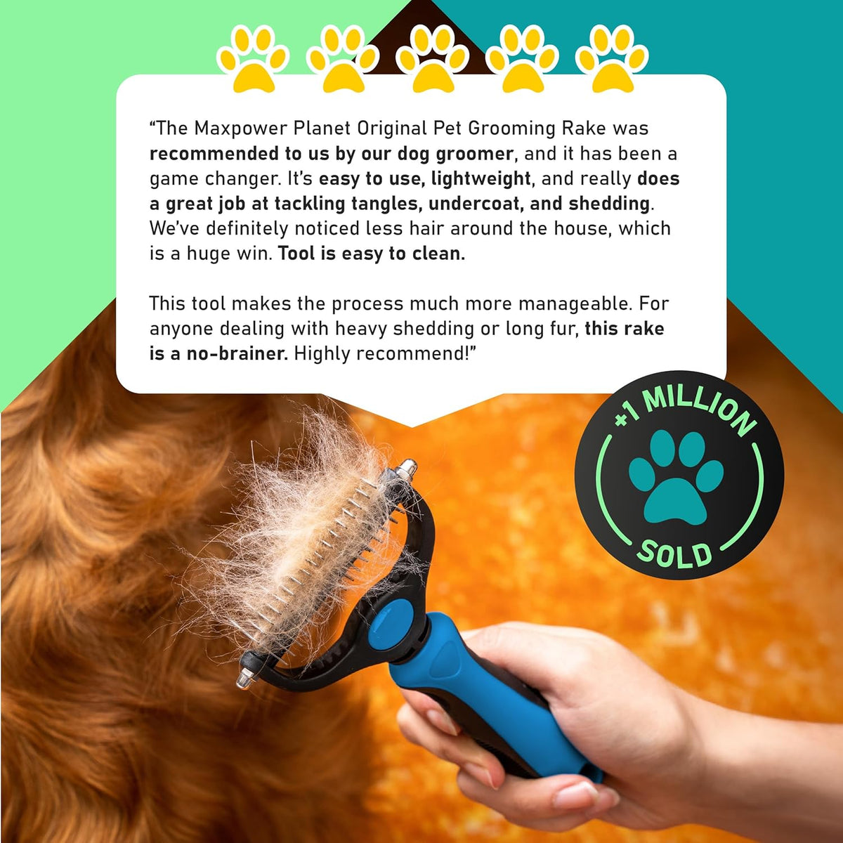 FurEase™ 2-in-1 Deshedding & Dematting Pet Brush