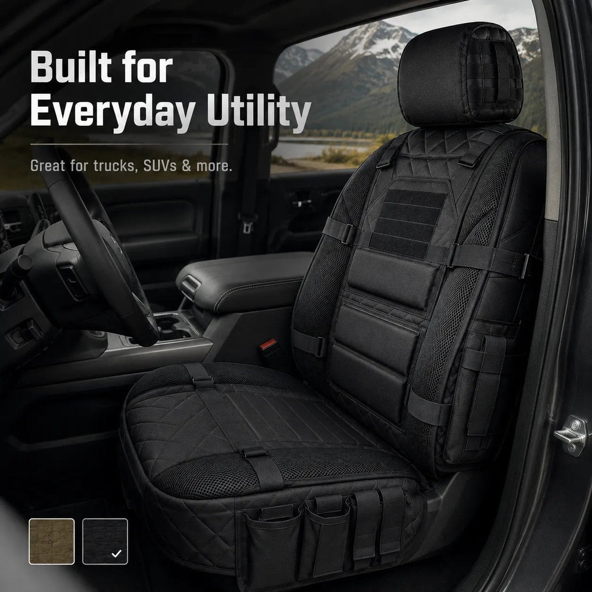 🔥 50% OFF – Rugged MOLLE Truck Seat Cover | Tactical Storage, Tough Seat Protection & All-Day Comfort 🚙