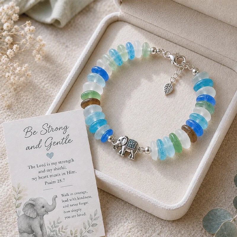 🌊 Sea Glass Blessing Bracelet
