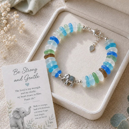 🌊 Sea Glass Blessing Bracelet