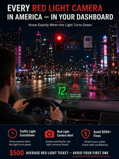 🚗 50% Off Now! Head-Up Display (HUD) GPS Digital Speedometer – Features traffic light countdown and speed camera alerts; a universal driving safety system to help you avoid city traffic fines.