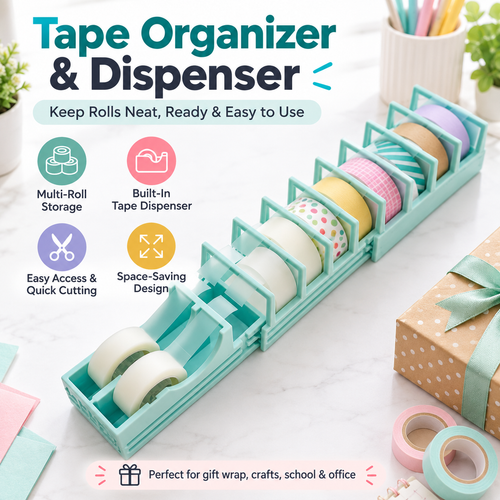 ✨ Multi-Roll Tape Dispenser – Washi Tape Organizer for Crafts, Journaling & Gift Wrapping