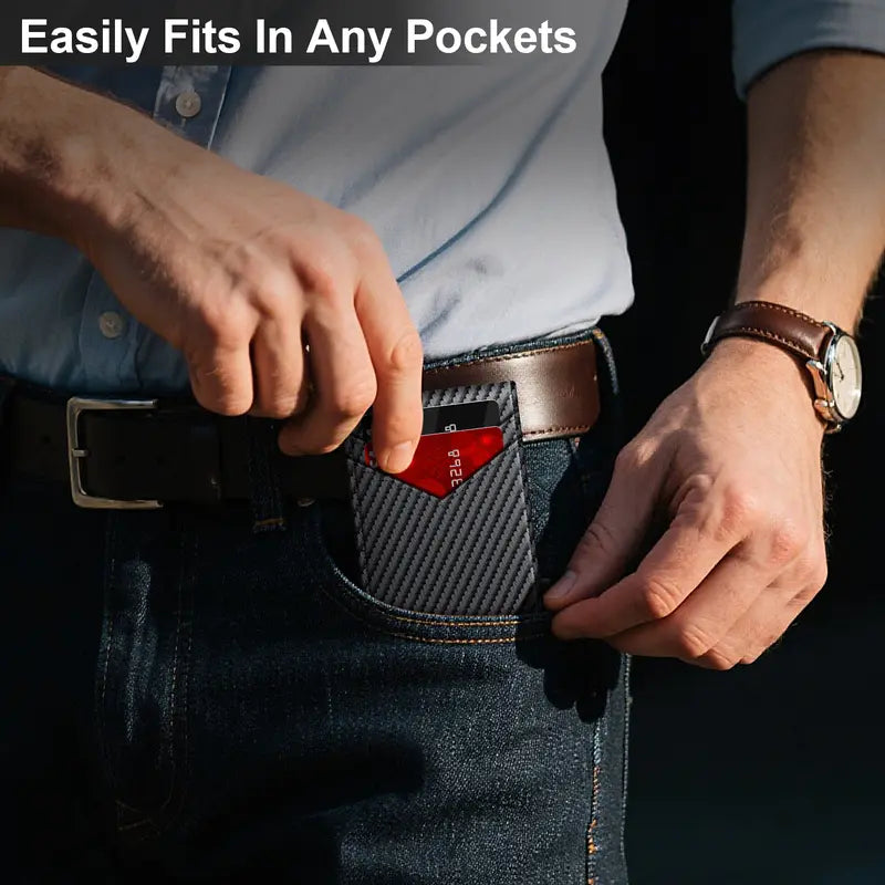 💳 POP-UP CARD WALLET | Slim RFID Blocking Wallet with Quick-Access Aluminum Card Holder & Money Clip