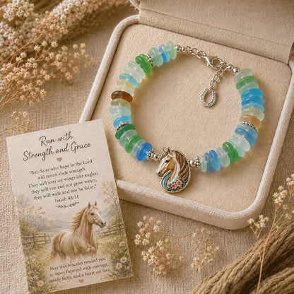 🌊 Sea Glass Blessing Bracelet