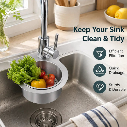Stainless Steel Sink Strainer Basket | Hanging Drain Filter for Kitchen