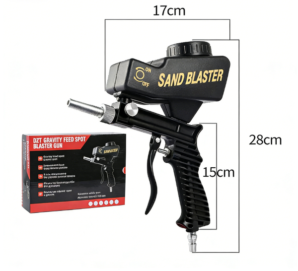 🛠️Light-Duty Pneumatic Sandblaster Kit | 150 PSI | Metal Nozzle | Rust Removal | Air Compressor Powered