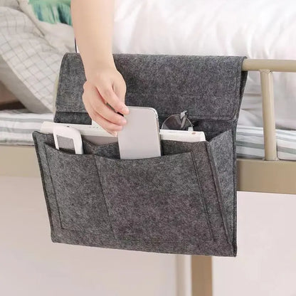 🛏️50% OFF NOW! Bedside Storage Organizer – 5-Pocket Felt Hanging Bed Caddy