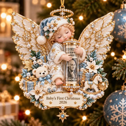 ⏰ LAST DAY SALE 49% OFF! 👼💵 3D Angel Christmas Cash Gift Ornament – Holiday Money Holder Keepsake ✨