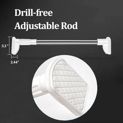 🪟✨ sohochic Adjustable Tension Curtain Rod – No-Drill Telescoping Design for Windows, Bathrooms & Closets 🏠