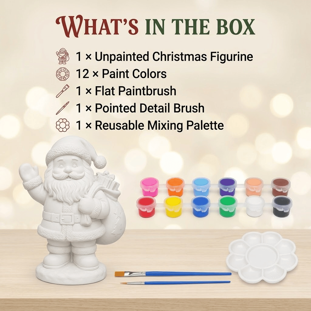 • 🎨 Beginner-Friendly DIY Christmas Figurine Painting Kit | Create Your Own Festive Holiday Decorations 🎄💕