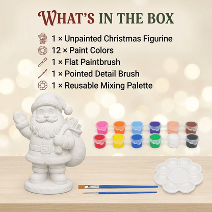 • 🎨 Beginner-Friendly DIY Christmas Figurine Painting Kit | Create Your Own Festive Holiday Decorations 🎄💕