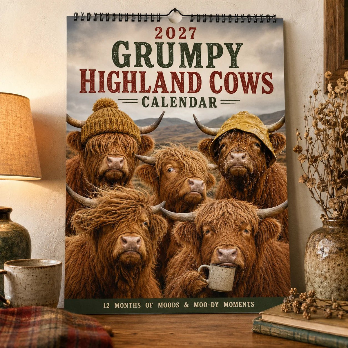 🐮📅 2027 Grumpy Highland Cows Calendar ✨