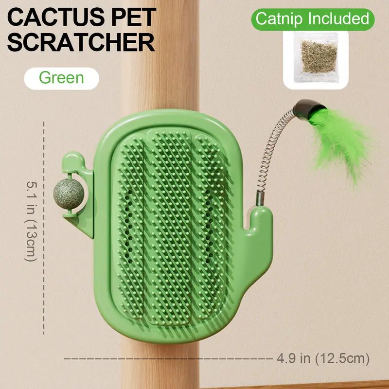 3-in-1 Soft Plastic Cat Corner Groomer with Catnip - Grooming Supplies