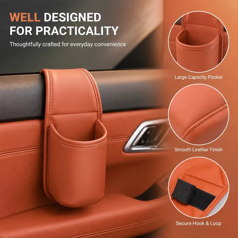 Leather Car Door Storage Pocket