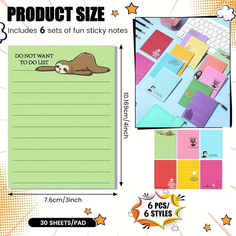 😏🎁 Sarcastic Office Sticky Notes - ✨ 12-Pack Funny Desk Memo Pads & Gift