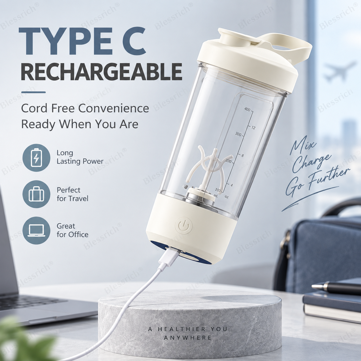 ⚡ Auto Mixing Cup – Self-Stirring Drink Mixer for Effortless, Smooth & Perfectly Blended Drinks