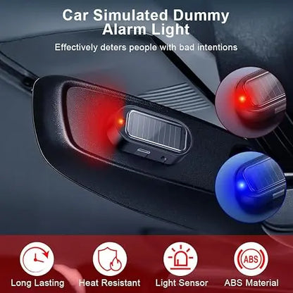 🚨 Solar Fake Car Alarm Light – LED Security Warning Flashing Simulator
