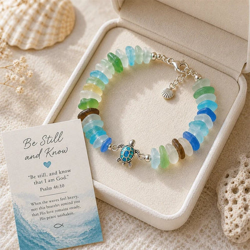 🌊 Sea Glass Blessing Bracelet