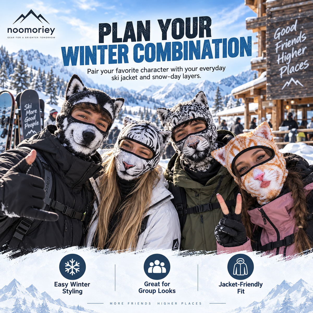 🐾❄️ Snow Crew – Animal-Style Winter Balaclava