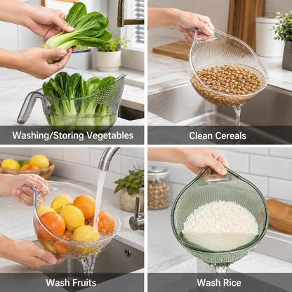 🍚🍚Aesthetic Multifunctional Rice Strainer with Handle