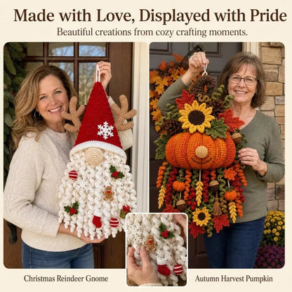 🧶 DIY Seasonal 3D Crochet Door Hanger Kit Collection — Create A Handmade Welcome For Every Season 💕