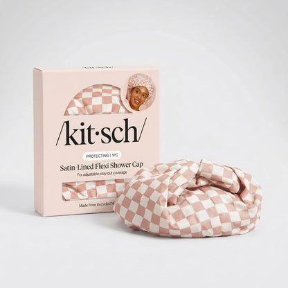 Adjustable Extra-Roomy Satin Shower Cap for All Hair Types
